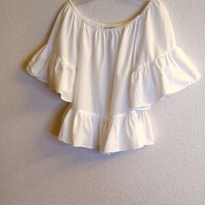 NEW Style Envy White Ruffle Off-Shoulder Blouse